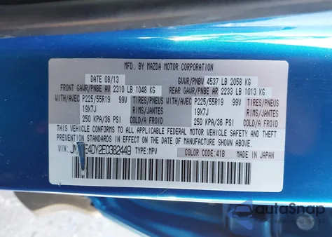 2014 Mazda Cx-5 Grand Touring from USA, damaged, VIN JM3KE4DY2E0382449